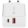 Сетевое зарядное устройство Rexant Type-C + USB 3.0 с Quick charge, белый