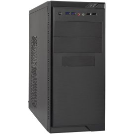 Компьютерный корпус Miditower ExeGate EVO-9205-EVO800 (ATX, БП EVO800RGb с вент. 12 см, с окном, 1*USB+1*USB 3.0, аудио, черный, 3 вент. 12см с RGb подсветкой)