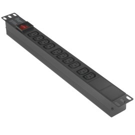 Блок розеток горизонтальный ExeGate ServerPro PDU-19H606 Al-6S-EU2-SW-O, 19", 1U, Алюминий, 6 Schuko, кабель с евровилкой VDE-250V-16A-3*1.5мм2, 2 метра, выкл. с подсветкой, защита от перегрузки, черный