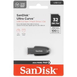 Флешка USB 32Gb SanDisk CZ550 Ultra Curve, USB 3.2, черный