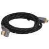 Кабель HDMI Wize WAVC-HDMIRA-2M 2 м., v.2.0b, 19M/19M, 4K/60 Hz 4:4:4, 26 AWG, HDCP 1.4, HDCP 2.2, Ethernet, позол.угловой разъем, экран, черный, пакет