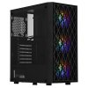 Компьютерный корпус Miditower ExeGate EVO-8243-EVO800 (ATX, БП EVO800RGb с вент. 12 см, 2*USB+1*USB 3.0, черный, 3 вент. с RGb подсветкой, боковая панель - закаленное стекло)