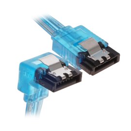 Кабель Vention SATA 3 M/SATA 3 M угол 90 с защелками, голубой - 0.5 м Кабель Vention SATA 3 M/SATA 3 M угол 90 с защелками, голубой - 0.5 м
