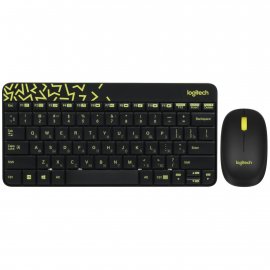 Комплект клавиатура+мышь Logitech MK240 Nano беспроводной, USB, 1000 DPI, чёрный