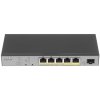 Коммутатор Zyxel GS1350-6HP, 4xGE PoE+, 1xGE PoE++ (802.3bt), 1xSFP, бюджет PoE 60 Вт, дальность передачи питания до 250 м, автоперезагрузка PoE-портов, повышенная защита от перенапряжений и электростатических р