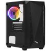 Компьютерный корпус Minitower ExeGate EX294384RUS Mistery R2 (mATX, без БП, 2*USB+1*USB 3.0, аудио, черный, 1 вент. 12см с RGb подсветкой и полоса на передней панели, боковая панель - закаленное стекло)