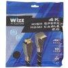 Кабель HDMI Wize WAVC-HDMIRA-1M 1 м, v.2.0b, 19M/19M, 4K/60 Hz 4:4:4, 26 AWG, HDCP 1.4, HDCP 2.2, Ethernet, позол.угловой разъем, экран, черный, пакет