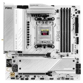 Материнская плата Sapphire B850M PURE WIFI B850, AM5, 4*DDR5, 2*PCIEx16, 2*M.2, 2*TypeC, 3*USB3.2Gen2, 2*USB3.2Gen1, 6*USB2.0, 4*SATA3.0, 2.5G, DP, HDMI, M-ATX, RTL