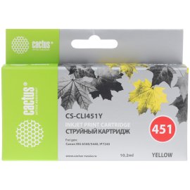 Картридж струйный Cactus CS-CLI451Y желтый (10.2 мл) для Canon MG 6340/5440/IP7240