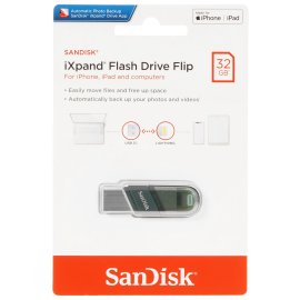 Флешка USB Sandisk 32Gb iXpand Flip SDIX90N-032G-GN6NN USB3.1 зеленый/серебристый