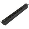 Блок розеток горизонтальный ExeGate ServerPro PDU-19H601 Al-6S-C14, 19", 1U, Алюминий, 6 Schuko, С14, черный