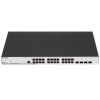 Коммутатор управляемый 2 уровня D-Link DGS-1210-28MP/ME/B2A PROJ с 24 портами 10/100/1000Base-T и 4 портами 1000Base-X SFP (24 порта с поддержкой PoE 802.3af/802.3at (30 Вт), PoE-бюджет 370 Вт)