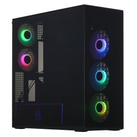 Компьютерный корпус KingPrice KPCC-MN208 черный без БП mATX 1x80мм 2x120мм 2xUSB 2.0 audio