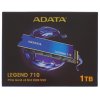 Накопитель SSD ADATA LEGEND 710, 1Tb, PCIe 3.0 x4, M.2 2280, NVMe, R/W 2400/1800, с радиатором