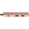 USB адаптер Satechi Slim Aluminum Type-C Multi-Port Adapter with Type-C Charging Port. Интерфейс USB-C. Порты USB Type-C, 2хUSB 3.0, 4K HDMI. золотой.