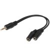 Кабель разветвитель аудио сигнала Cablexpert CCA-415-0.1M, Jack3.5 папа->2х Jack3.5 мама 10см, черный