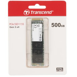 Накопитель SSD Transcend PCI-E 3.0 x4 500Gb TS500GMTE115S 115S M.2 2280 0.2 DWPD