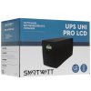 Источник бесперебойного питания SMARTWATT UPS SAFE PRO 1000 черный 1000/600 ВА/Вт, линейно-интерактивный, напольный/настенный, LED индикация, Shuko CEE7/4 - 8 шт. (4 шт. с резервным питанием, 4 шт. - сетевой фильтр)