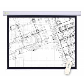 Экран с электроприводом Lumien Master Control 174х240 см (раб. область 130х232см) (104") High Contrast черная кайма сверху 40 см 16:9