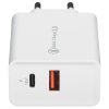 Сетевое зарядное устройство Rexant Type-C + USB 3.0 с Quick charge, белый