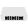 Коммутатор Wall-mountable, 16-port, Layer 2 PoE switch with a fanless cooling system.45W total PoE availability