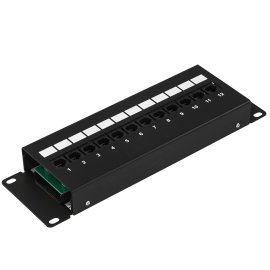 Патч-панель Lanmaster LAN-PPF12U5E/W 19" 1U 12xRJ45 кат.5e UTP