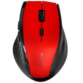 Мышь беспроводная HIPER HOMW-073 черный/красный, 1000 dpi, радиоканал, USB, кнопки - 3