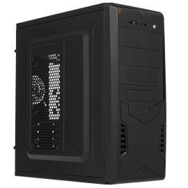 Компьютерный корпус Minitower ExeGate Mistery R2-NPX600 (mATX, БП 600NPX с вент. 12 см, 2*USB+1*USB 3.0, аудио, черный, 1 вент. 12см с RGb подсветкой и полоса на передней панели, боковая панель - закаленное стекло)