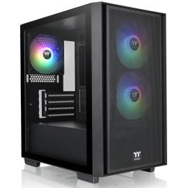 Корпус Thermaltake Versa H16 TG ARGB черный без БП mATX 11x120mm 7x140mm 2xUSB3.0 audio bott PSU