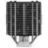 Кулер для процессора JONSBO PISA A4 (250W, 4-pin PWM, 153mm, Al/Cu, 4x6mm, 1x120mm, 81.27CFM, 36.8dBA, 1850RPM, S: 1851/1700/1200/115X/2011, AM4/AM5 Grey)