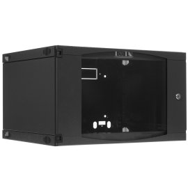 Шкаф настенный Lanmaster Next TWT-CBWNG-6U-6X4-BK 6U 550x450 мм пер. дв. стекл съемные бок. пан. 60 кг черный