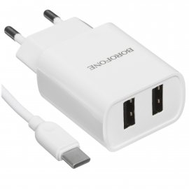 Сетевое зарядное устройство BOROFONE (6931474739148) BA53A Powerway 2USB белый
