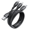 Baseus Ultra-Fast One-for-Three Fast Charging Cable USBAtoM+L+C 3.5A 1.3Cosmic Black P10376303121-00