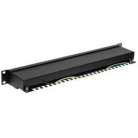 Патч-панель FTP 19" 24 port кат.5e ExeGate разъем KRONE&110 (dual IDC), 1U, RoHS, черный
