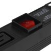 Блок розеток горизонтальный ExeGate ServerPro PDU-19H013 Al-6C19-EU3-SW, 19", 1U, Алюминий, 6 IEC 320 C19, кабель с евровилкой VDE-250V-16A-3*1.5мм2, 3 метра, выкл. с подсветкой, черный