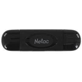 Кард-ридер Netac WK14/черный/SD/SDHC/SDXC/microSD/microSDHC/microSDXC/USB 3.0/USB Type-C/пластик