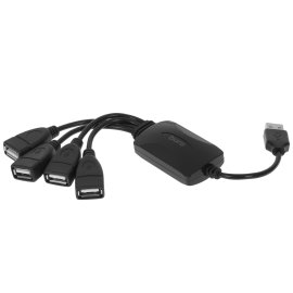 Разветвитель USB 2.0 Buro BU-HUB4-0.5L-U2.0 4порт. черный