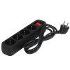 Удлинитель Defender G418 черный, 1.8 м, EURO, 4 розетки, 2200 Вт