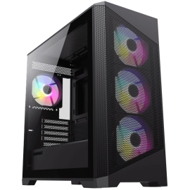 Компьютерный корпус Minitower ExeGate mEVO-7805 (mATX, без БП, 2*USB+1*USB 3.0, аудио, черный, с 2*RGb подсветкой)