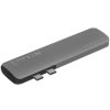 USB-хаб Satechi Aluminum Pro Hub для Macbook Pro (USB-C). Порты: HDMI, Thunderbolt 3, USB Type-C, SD, microSD, 2 x USB 3.0. серый космос.