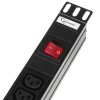 Блок розеток (PDU) Gembird MAX-19-EH8-0, 1U, кол-во розеток:8 (8xЕвро), 16А, черный
