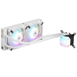 Система жидкостного охлаждения Water Cooling System Geometric Future Eskimo Pro 360 (240W, 360мм, ARGb, белый/ Fans: 3x120мм, 80.81CFM, 34.2dBA, 2000RPM/ Pump height 54мм, 3200RPM, Rad thickness 27мм/ S: 1851, 1700, 1200, 115X, 2011, 2066, AM5, AM4)