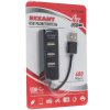 Разветвитель USB на 4 порта черный Rexant