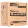 Веб-камера ExeGate EX287380RUS Stream C940 2K T-Tripod (матрица 1/3" 5Мп, 2560x1440, 30fps, 4-линзовый объектив, ручной фокус, USB, микрофон с шумоподавлением, поворотное крепление, телескопический штатив Tripod Tele Ball, кабель 1,5 м, поддержка H.264, W