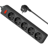 Сетевой фильтр Defender ES, 3.0м, 5 розеток, черный