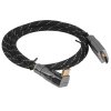 Кабель HDMI Wize WAVC-HDMIRA-1M 1 м, v.2.0b, 19M/19M, 4K/60 Hz 4:4:4, 26 AWG, HDCP 1.4, HDCP 2.2, Ethernet, позол.угловой разъем, экран, черный, пакет