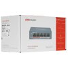 Коммутатор Hikvision DS-3E0105P-E(B) 4 RJ45 100M PoE с грозозащитой 6кВ, 2 порт с высоким приоритетом; 1 Uplink порт 100М Ethernet; бюджет PoE 60Вт; поддержка режима передачи до 250м,10Мб/с, CAT5e; таблица MAC а