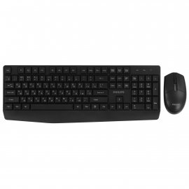 Комплект клавиатура+мышь Philips SPT6337 беспроводной, USB, 1600 DPI, чёрный