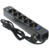 Фильтр SVEN SF-05LU 1,8 м (5 евро розеток,2*USB(2,4А)) черный, цветная коробка Surge protector SVEN SF-05LU 1,8 м (5 евро розеток,2*USB(2,4А)) черный, цветная коробка