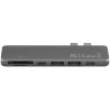 USB-хаб Satechi Aluminum Pro Hub для Macbook Pro (USB-C). Порты: HDMI, Thunderbolt 3, USB Type-C, SD, microSD, 2 x USB 3.0. серый космос.